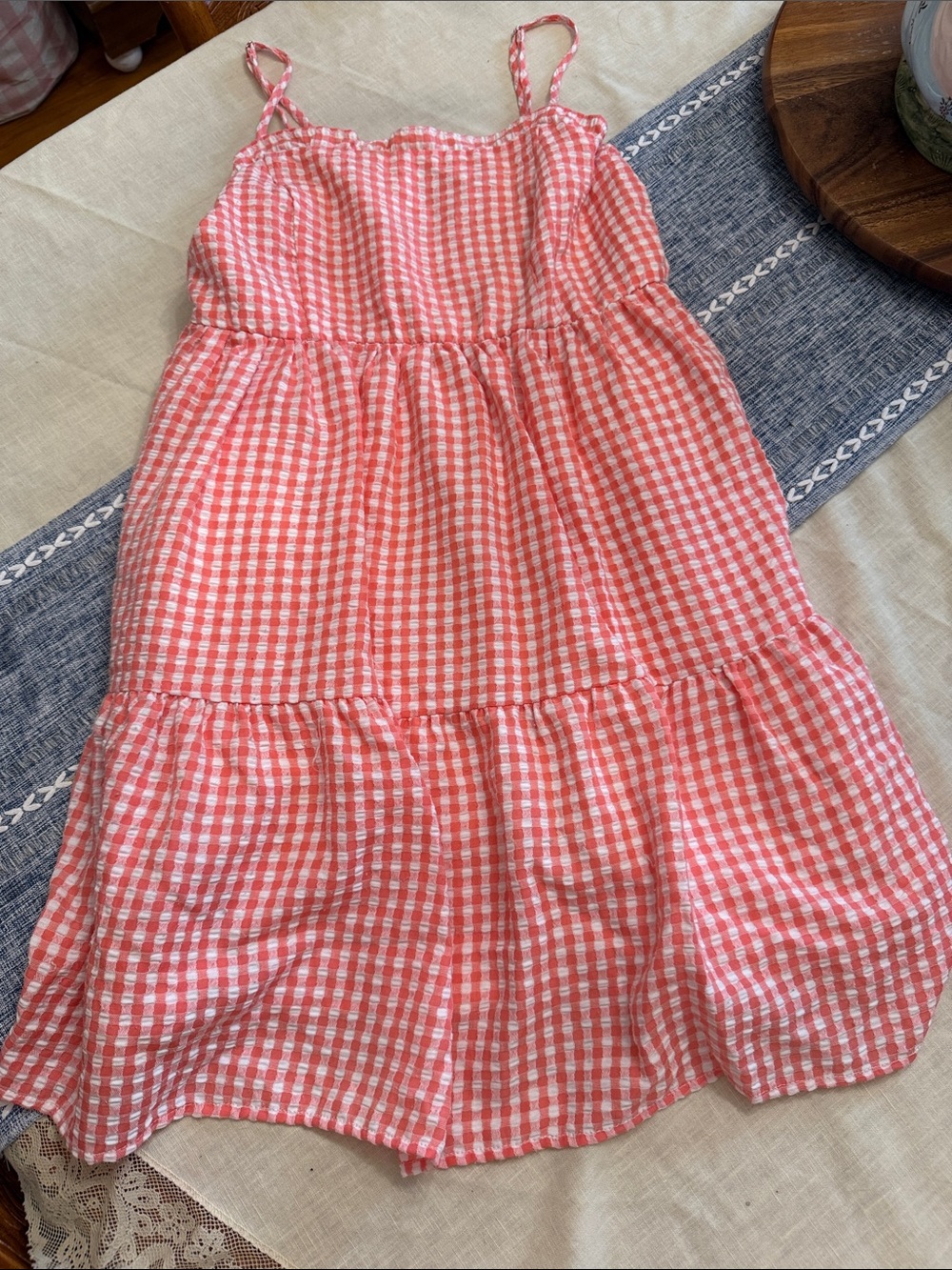 wild fable Coral and White Gingham Sundress
